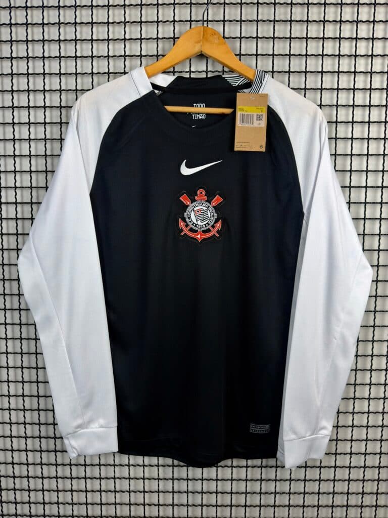 Camisa Corinthians Preta Manga Longa