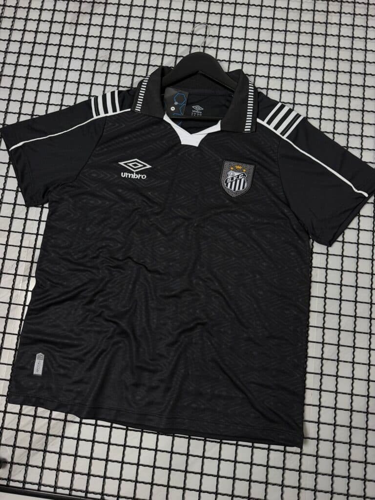 Camisa Santos Polo Preta III 26/27 · Nacional Premium