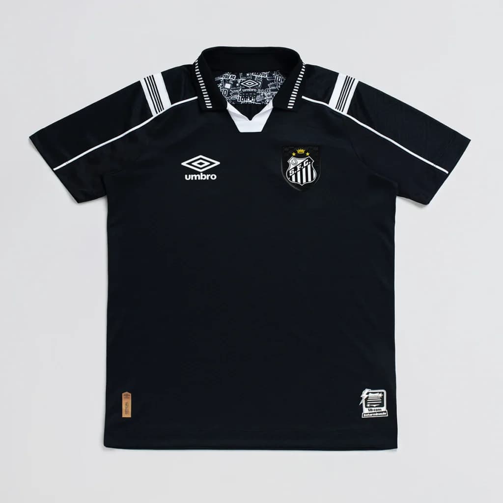 Camisa Santos Polo Preta III 26/27 Versão JOGADOR