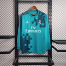 Camisa Retrô Real Madrid II Away Adidas 2017/18 Manga Longa Azul