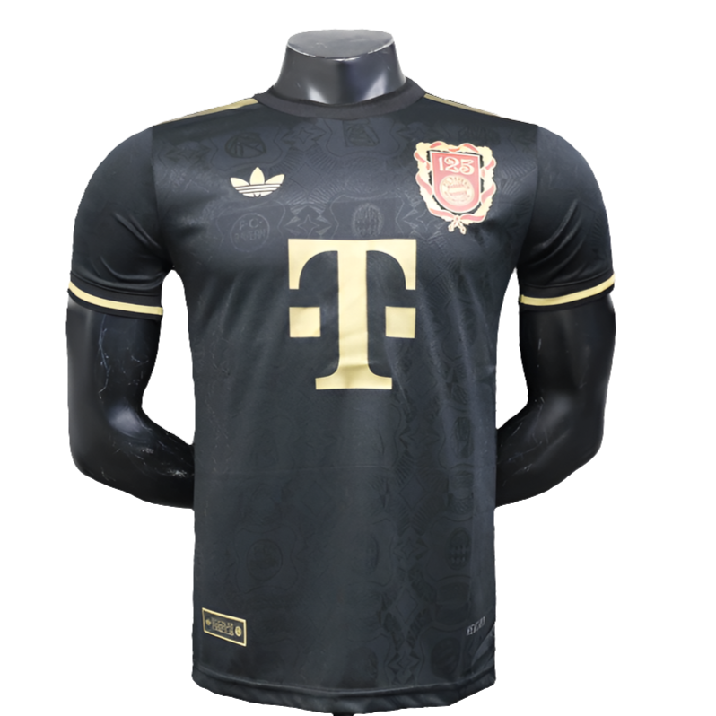 Camisa Bayern de Munique 25/26 Edição 125º Aniversário - Preta - Versão Jogador