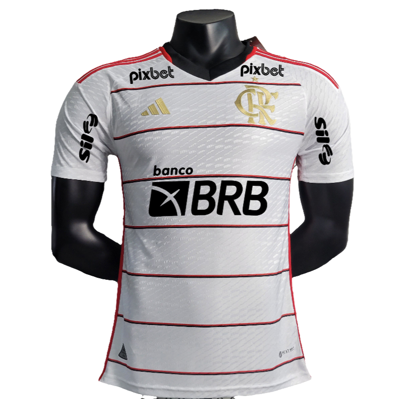Camisa Flamengo 23/24 II Away - Todos os Patrocínios - Versão Jogador