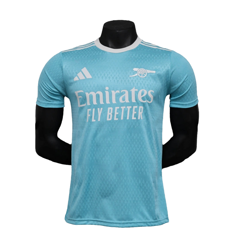 Camisa Arsenal 25/26 Pré-Jogo - Azul Celeste - Versão Jogador