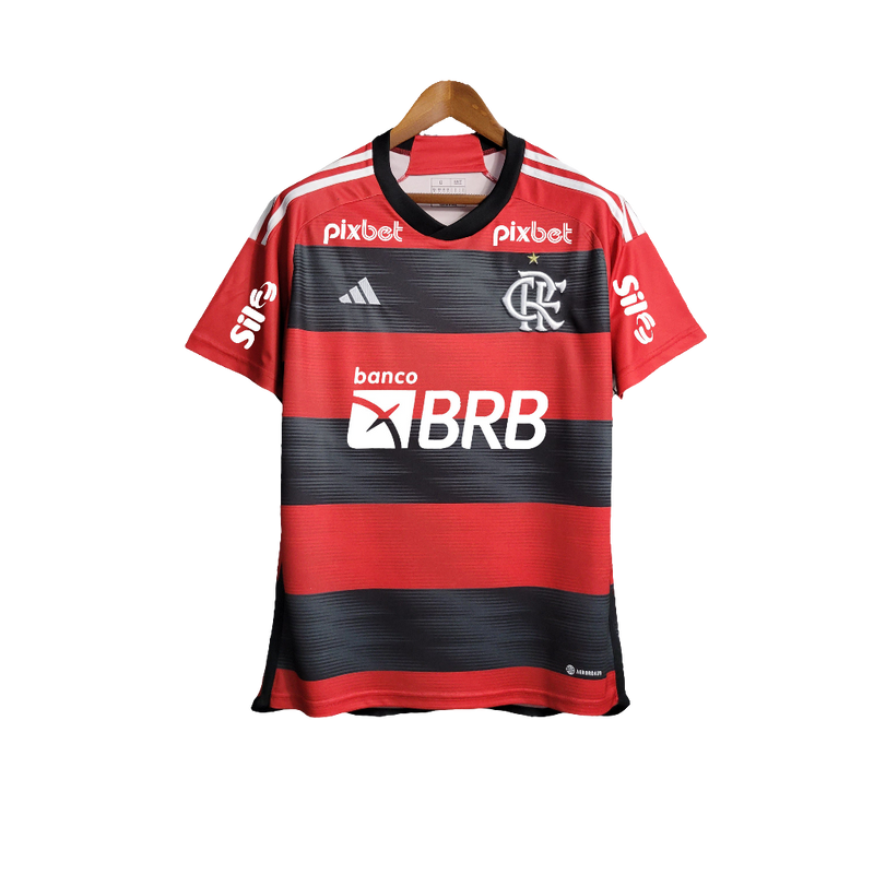 Camisa Flamengo 23/24 I Home - Todos os Patrocínios - Versão Torcedor