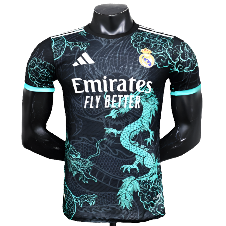 Camisa Real Madrid 25/26 Edição Especial - Preta e Azul Celeste - Versão Jogador