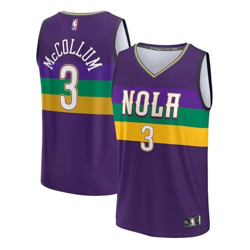 Camisa NBA CJ McCollum - New Orleans Pelicans - 2023 Fastbreak - Edição Cidade - Roxo