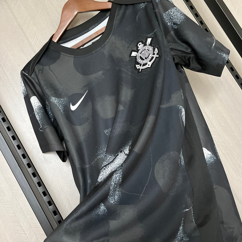 Camisa Corinthians 25/26 Treino - Preta - Versão Torcedor
