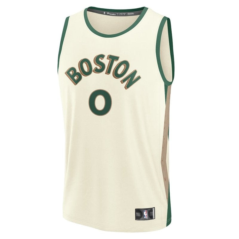 Camisa NBA Jayson Tatum - Boston Celtics - Fanatics Branded 23/24 Fast Break - Branco - Edição Cidade