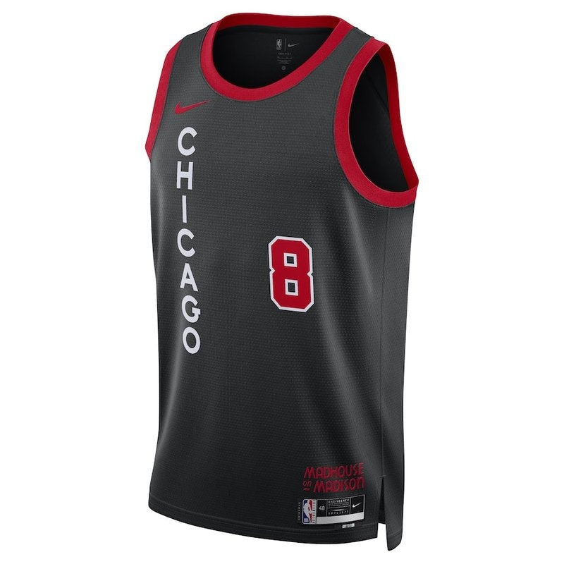 Camisa NBA Zach LaVine - Chicago Bulls - 23/24 - Preto - Edição Cidade